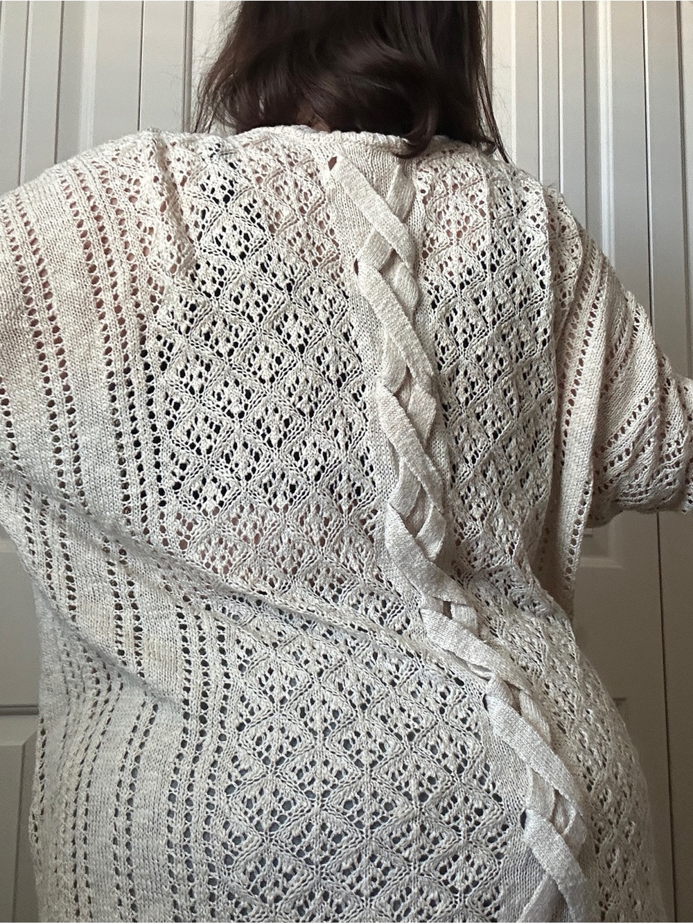 Maurice’s Lace Up Back Cream Cardigan Size 1 - Picture 4 of 5